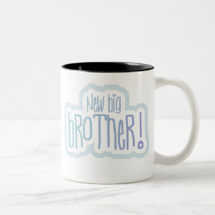 Caneca De Café Em Dois Tons Big brother novo do texto azul