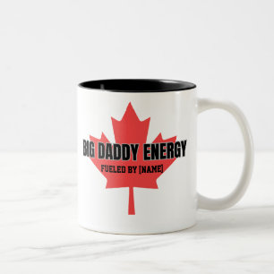 Caneca De Café Em Dois Tons Big Pai Energy Canada Mapeando Folha Alimentada Po