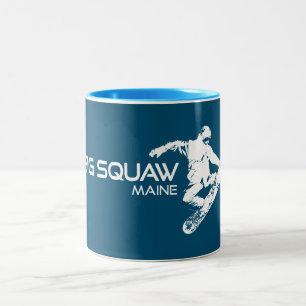 Caneca De Café Em Dois Tons Big Squaw Maine Snowboarder