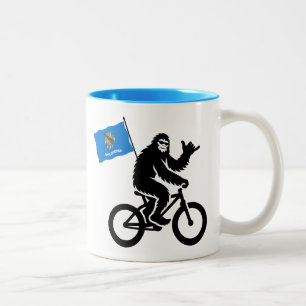 Caneca De Café Em Dois Tons Bigfoot Ciclismo Bandeira de Oklahoma