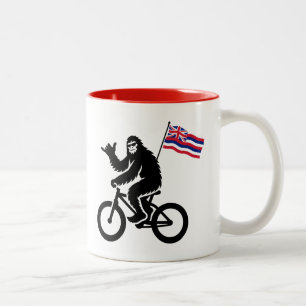 Caneca De Café Em Dois Tons Bigfoot Cycling Bandeira do Havaí