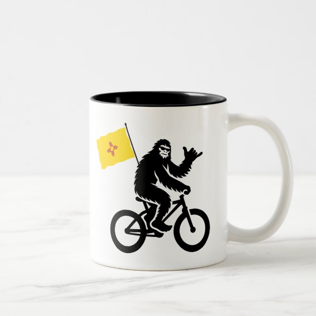 Caneca De Café Em Dois Tons Bigfoot Cycling New Mexico Flag (Direita)