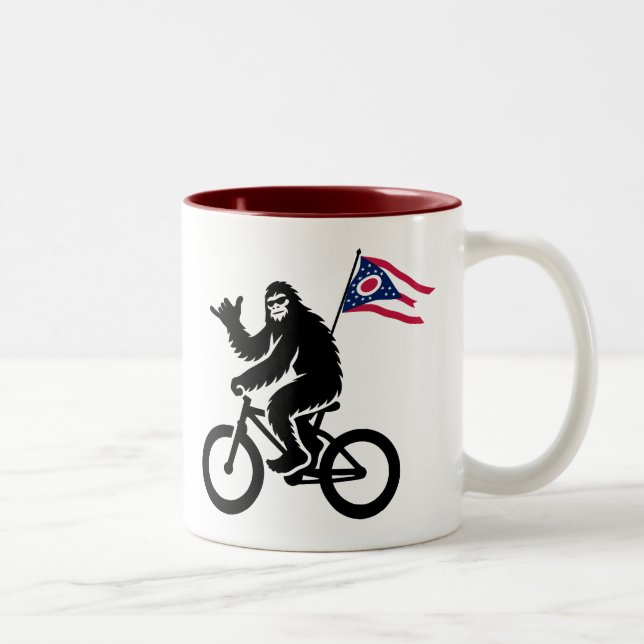 Caneca De Café Em Dois Tons Bigfoot Cycling Ohio Flag (Direita)