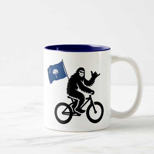 Caneca De Café Em Dois Tons Bigfoot Cycling South Carolina Flag (Direita)