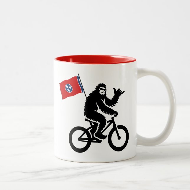 Caneca De Café Em Dois Tons Bigfoot Cycling Tennessee Flag (Direita)