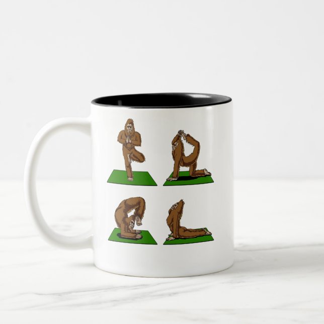 Caneca De Café Em Dois Tons Bigfoot Zen Yoga Possui Fantasia Encantada (Esquerda)