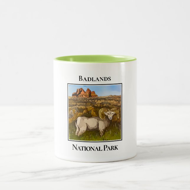 Caneca De Café Em Dois Tons Bighorn Sheep, Parque Nacional das Badlands, (Centro)