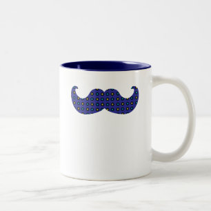 Caneca De Café Em Dois Tons Bigode azul