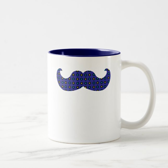 Caneca De Café Em Dois Tons Bigode azul (Direita)