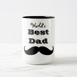 Caneca De Café Em Dois Tons Bigode do pai do mundo o melhor