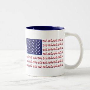 Caneca De Café Em Dois Tons Bike desportiva patriótica