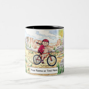 Caneca De Café Em Dois Tons Bike Mountain Bike - Cartoon feminino