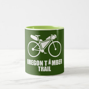 Caneca De Café Em Dois Tons Bikepacking de trilha de madeira do Oregon