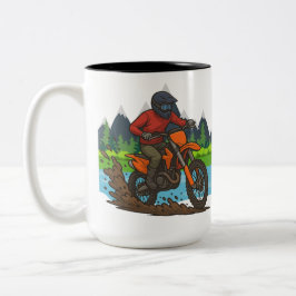 Caneca De Café Em Dois Tons Biker de diafragma de montanha