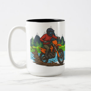 Caneca De Café Em Dois Tons Biker de diafragma de montanha