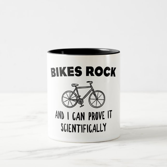Caneca De Café Em Dois Tons Bikes Rock E Eu Posso Prová-Lo Cientificamente (Centro)