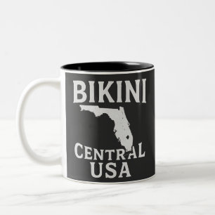 Caneca De Café Em Dois Tons Bikini Central EUA Bandeira Patriótica Americana V
