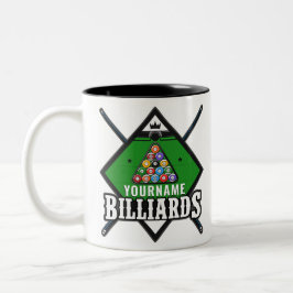 Caneca De Café Em Dois Tons Bilhares Personalizados NAME Prateleira de Tacos S