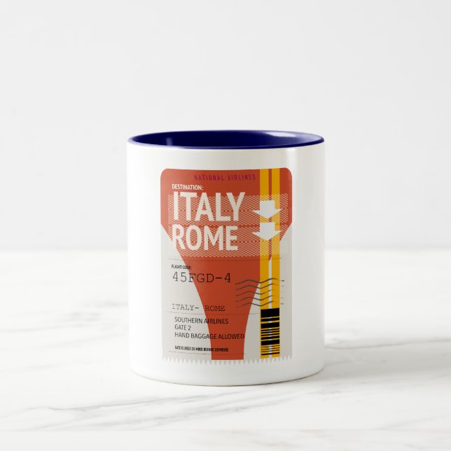 Caneca De Café Em Dois Tons bilhete de férias Itália Roma (Centro)