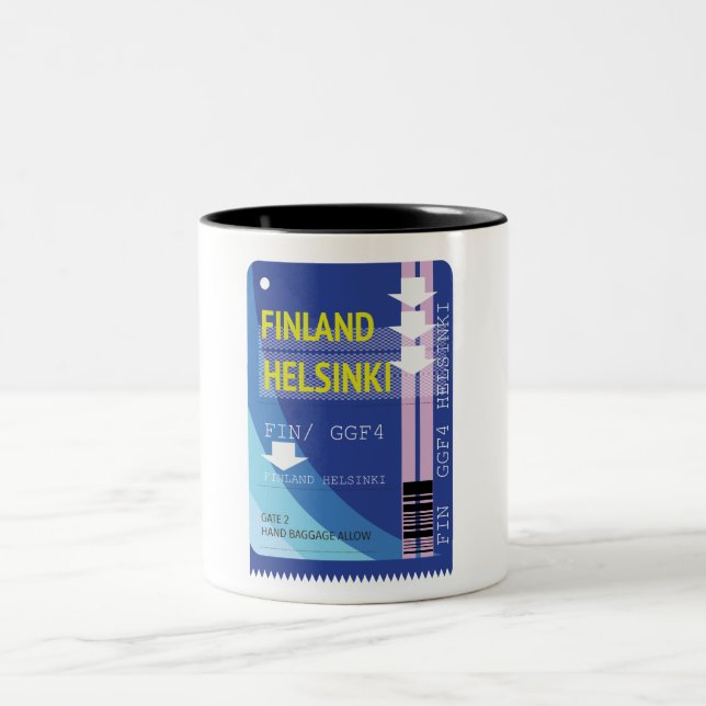 Caneca De Café Em Dois Tons bilhete de viagem Finlândia Helsinque (Centro)