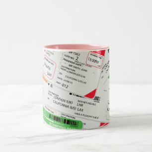 Caneca De Café Em Dois Tons Bilhetes de avião