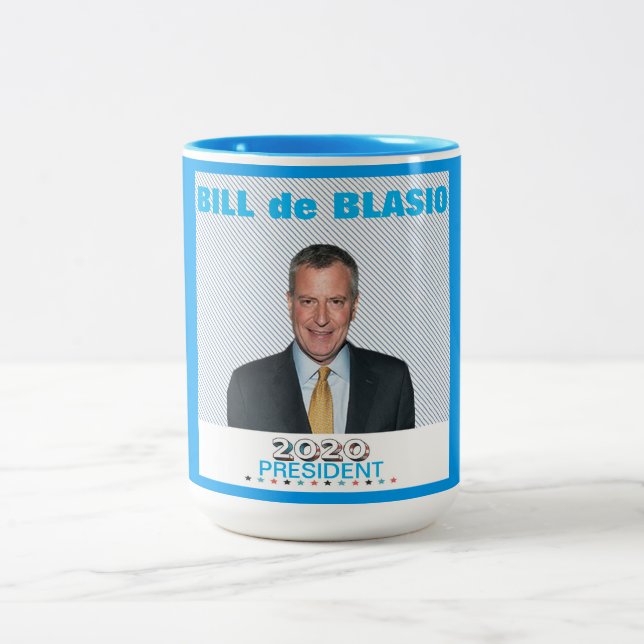 Caneca De Café Em Dois Tons Bill de Blasio 2020 (Centro)