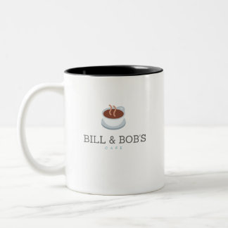 Caneca De Café Em Dois Tons Bill e Bob's Cafe - Recuperação da Sobriedade Emoc