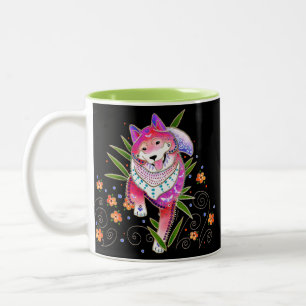 Caneca De Café Em Dois Tons BINDI SHIBA INU escolhem a cor interior