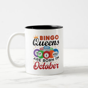 Caneca De Café Em Dois Tons Bingo Birthday Bingo Queens são Nasceres em outub