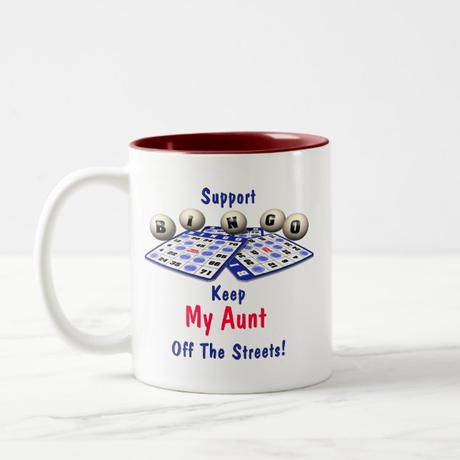 Caneca De Café Em Dois Tons Bingo do apoio (Esquerda)