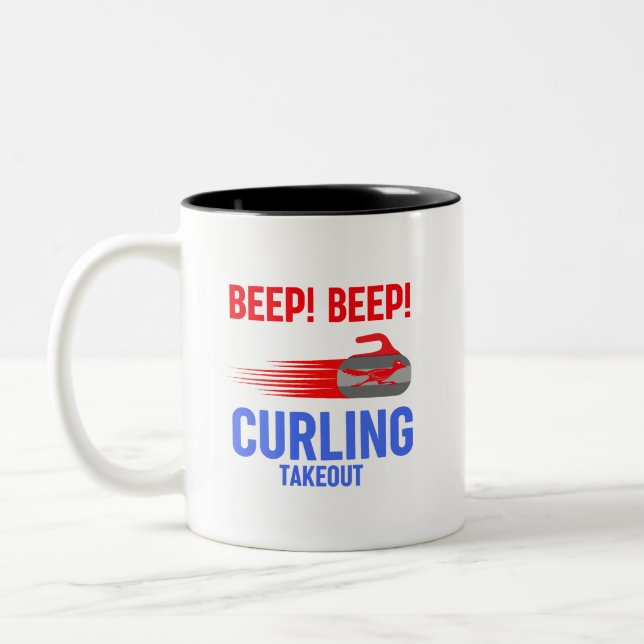 Caneca De Café Em Dois Tons Bipe! Bipe! Curling Takeout (Esquerda)