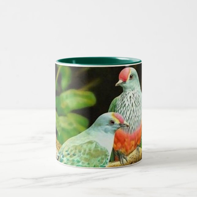 Caneca De Café Em Dois Tons Bird green_iphone (Centro)