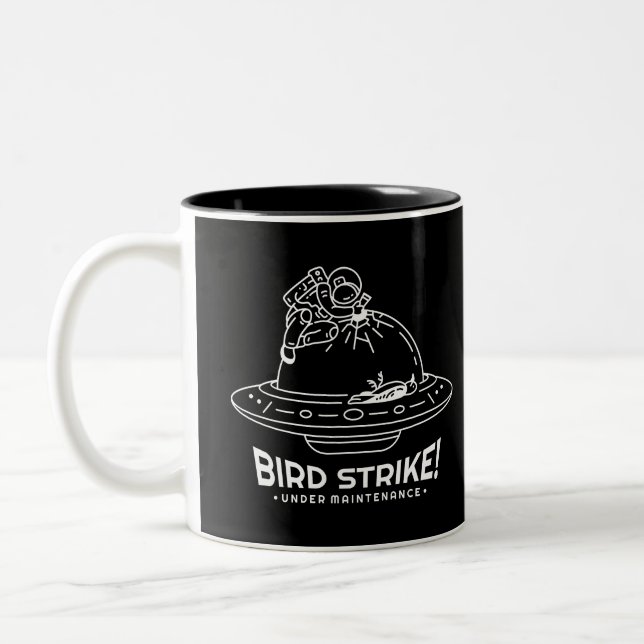 Caneca De Café Em Dois Tons Bird Strike Ufo (Esquerda)