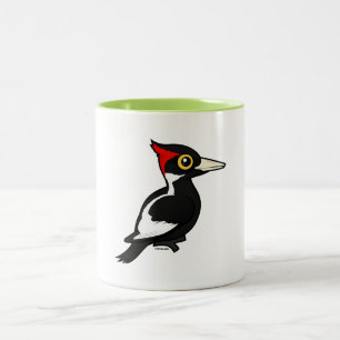 Caneca De Café Em Dois Tons Birdorable Marfim-faturou o pica-pau