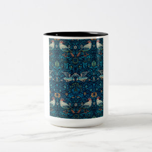 Caneca De Café Em Dois Tons Birds (Vintage Floral Pattern) (por William Morris