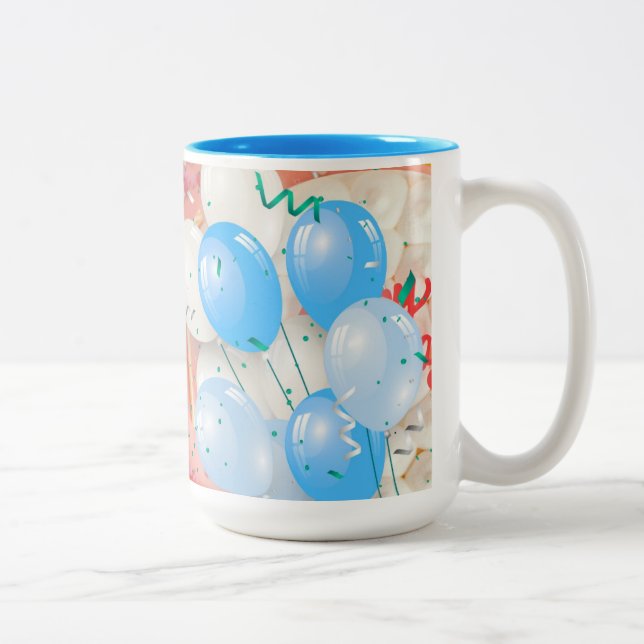 Caneca De Café Em Dois Tons Birthday Balloons Celebration Mug (Direita)