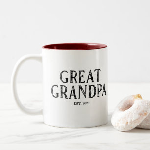 Caneca De Café Em Dois Tons Bisavô Ano de Fundação