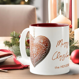Caneca De Café Em Dois Tons Biscoito de Natal Russo Decorado Tradicional