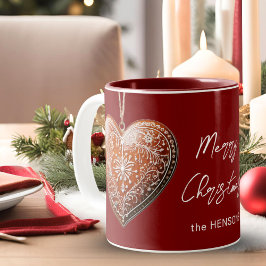 Caneca De Café Em Dois Tons Biscoito de Natal Russo Decorado Tradicional