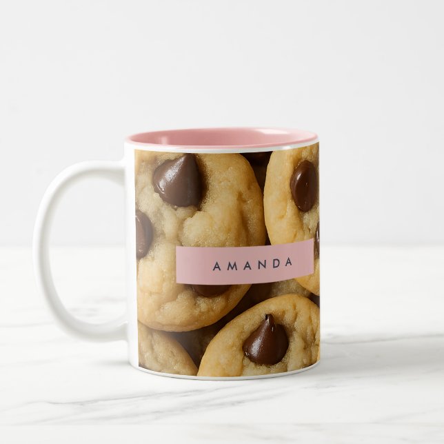 Caneca De Café Em Dois Tons Biscoito Personalizado com Gotinhas de Chocolate (Esquerda)