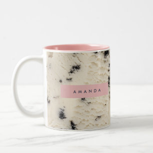 Caneca De Café Em Dois Tons Biscoito Personalizado com Padrão de Creme