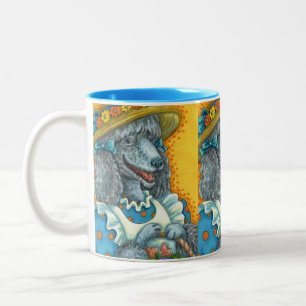 CANECA DE CAFÉ EM DOIS TONS BISCOITOS DE CACHORRO E CESTA DE OVOS ORIENTADORES