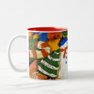 Caneca De Café Em Dois Tons Biscoitos de Natal III Confeitaria Colorida de Fér