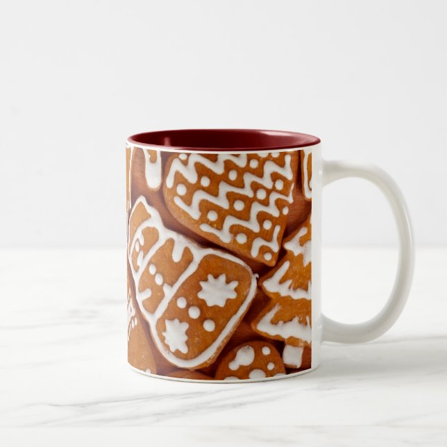Caneca De Café Em Dois Tons Biscoitos de pão de Natal (Direita)