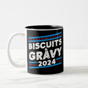 Caneca De Café Em Dois Tons Biscoitos e Gravy 2024 Eleição Presidencial
