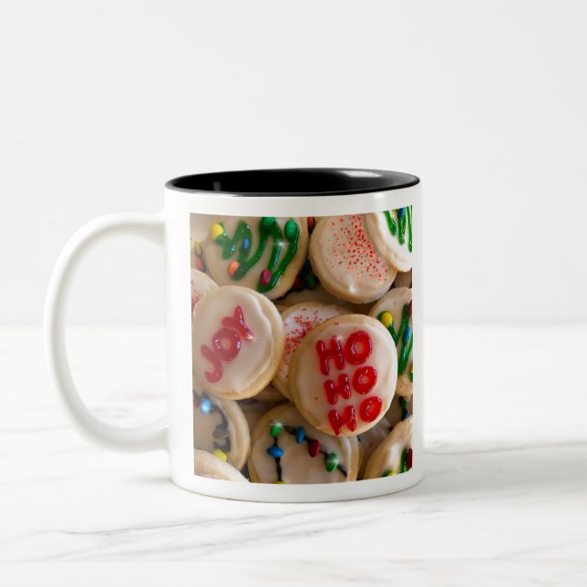 Caneca De Café Em Dois Tons Biscoitos festivos de Natal (Esquerda)