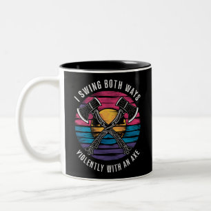 Caneca De Café Em Dois Tons Bisexual Eu Balanço Ambas Maneiras Ax Funny Bi Pri