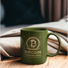 Caneca De Café Em Dois Tons BITCOIN HALVING 2024 Crypto Digital Currency