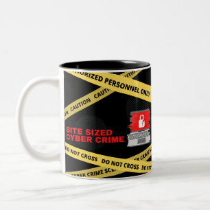 Caneca De Café Em Dois Tons Bite Sized Cyber Crime Banner Mug