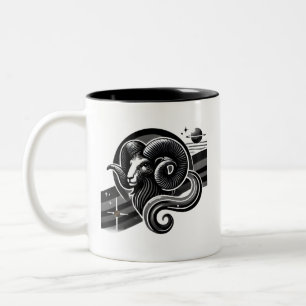 Caneca De Café Em Dois Tons Black and White Aries
